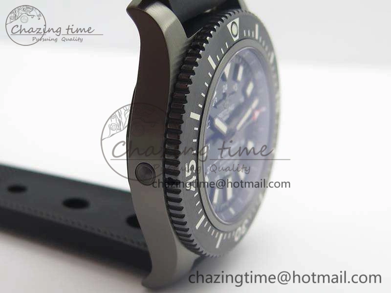 SuperOcean M17393 DLC GF 1:1 Best Edition Black Dial On Rubber Strap A2824