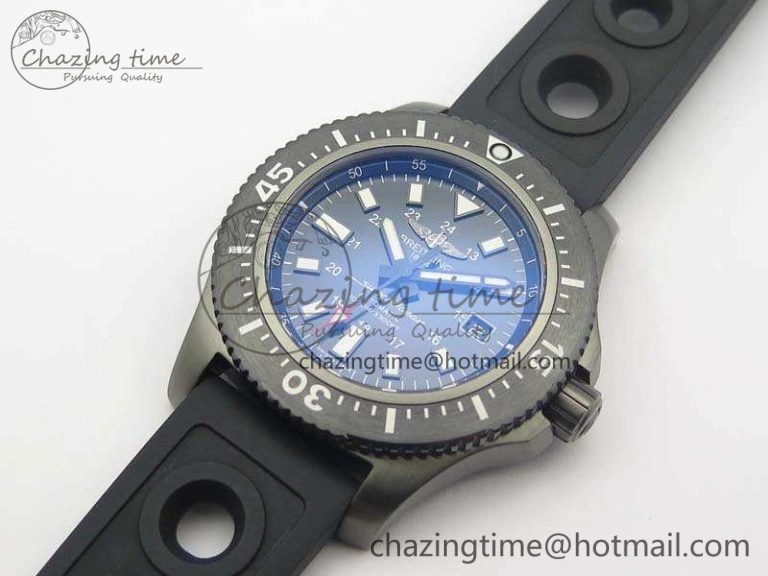 SuperOcean M17393 DLC GF 1:1 Best Edition Black Dial On Rubber Strap A2824
