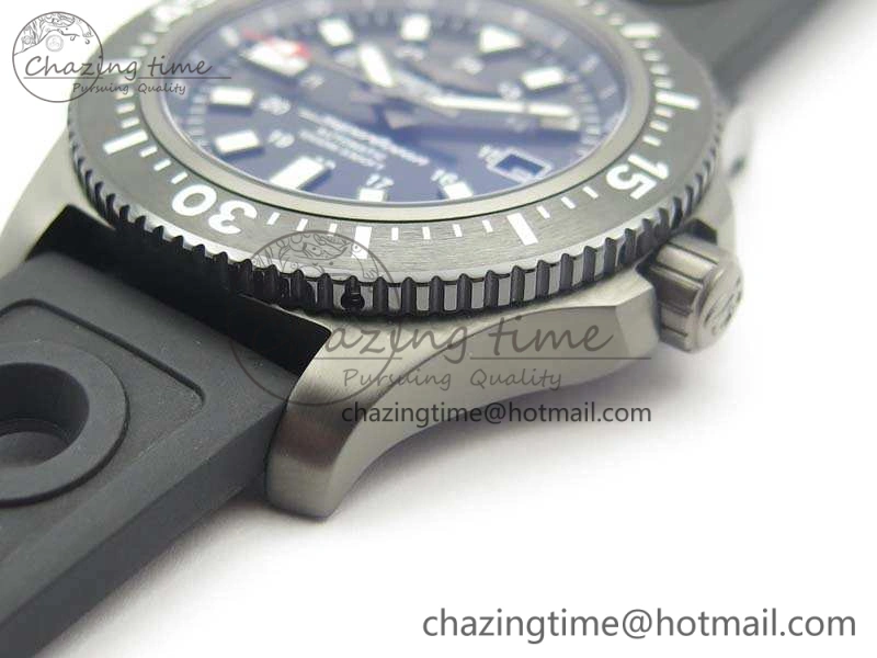 SuperOcean M17393 DLC GF 1:1 Best Edition Black Dial On Rubber Strap A2824