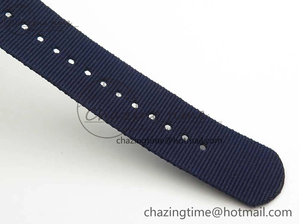 SuperOcean OuterNown 44mm Black Ceramic Bezel Blue Dial on Blue Nylon Strap A7750