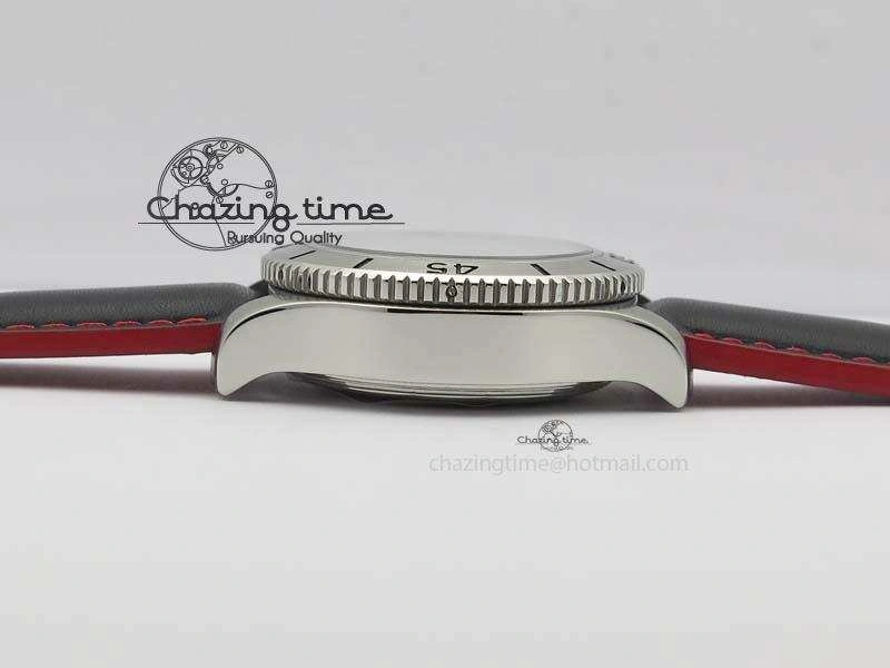 SuperOcean SteelFish SS Black Dial On Black Leather Strap A7750