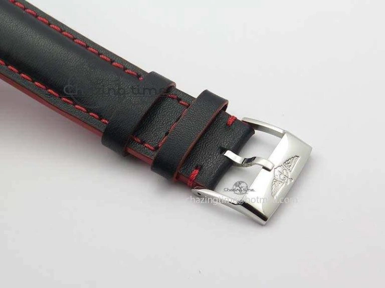 SuperOcean SteelFish SS Black Dial On Black Leather Strap A7750
