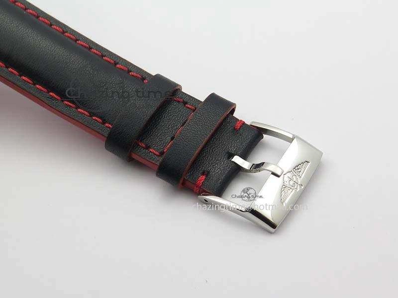 SuperOcean SteelFish SS Black Dial On Black Leather Strap A7750