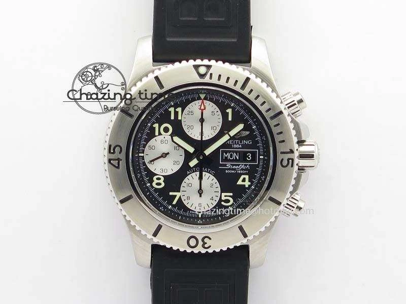 SuperOcean SteelFish SS Black Dial On Rubber Strap A7750