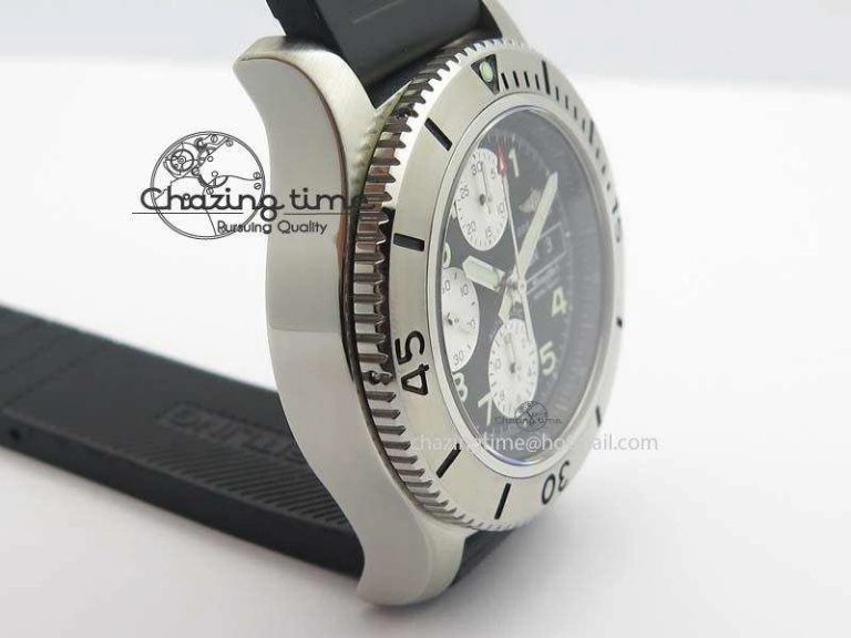 SuperOcean SteelFish SS Black Dial On Rubber Strap A7750
