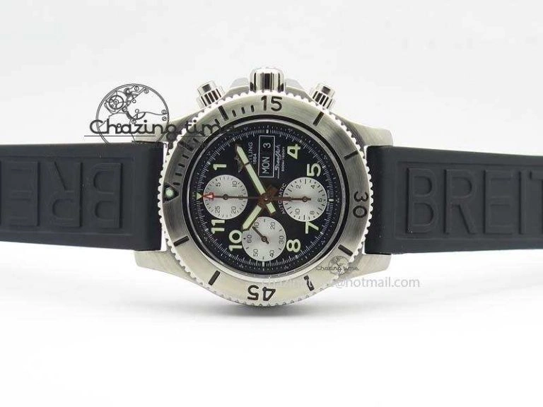 SuperOcean SteelFish SS Black Dial On Rubber Strap A7750