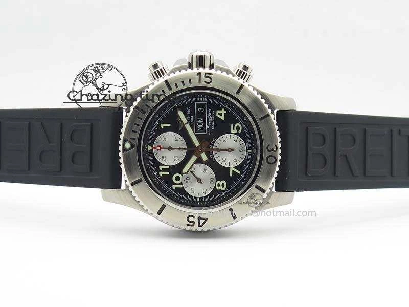 SuperOcean SteelFish SS Black Dial On Rubber Strap A7750