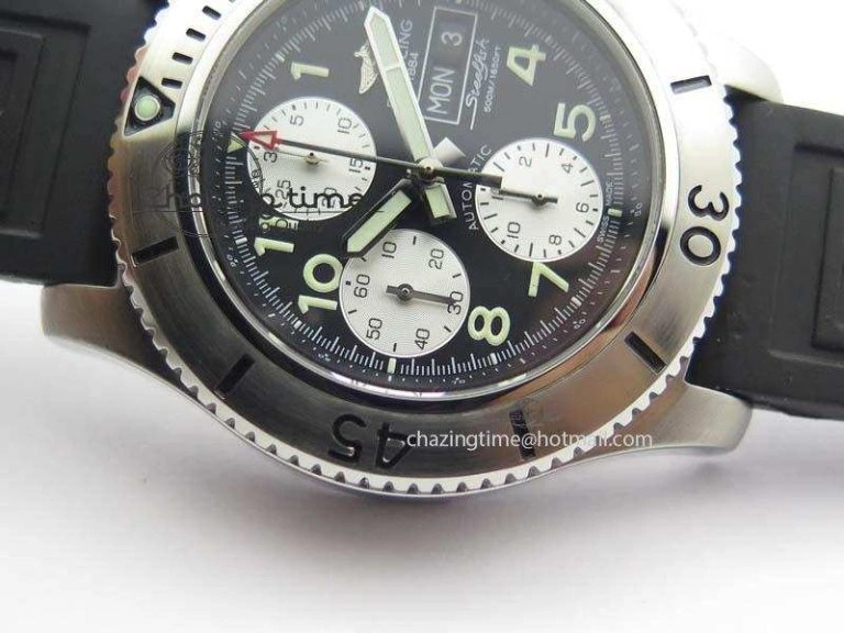 SuperOcean SteelFish SS Black Dial On Rubber Strap A7750