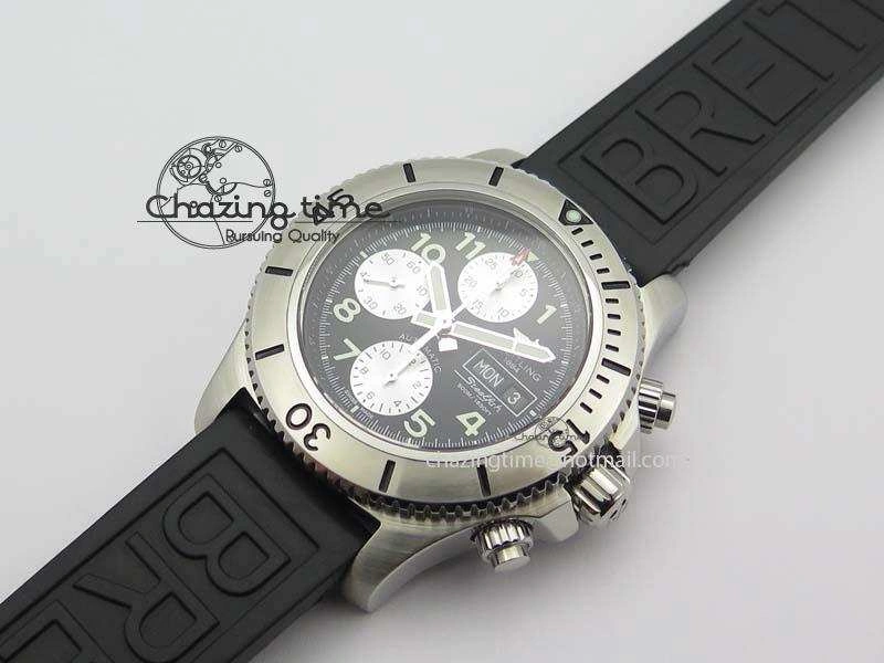SuperOcean SteelFish SS Black Dial On Rubber Strap A7750