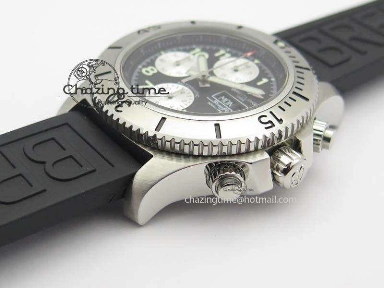 SuperOcean SteelFish SS Black Dial On Rubber Strap A7750