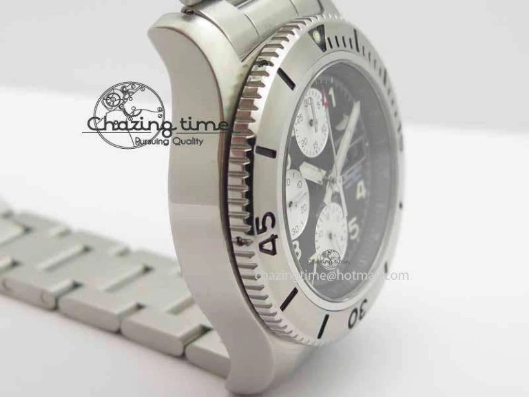 SuperOcean SteelFish SS Black Dial On SS Bracelet A7750