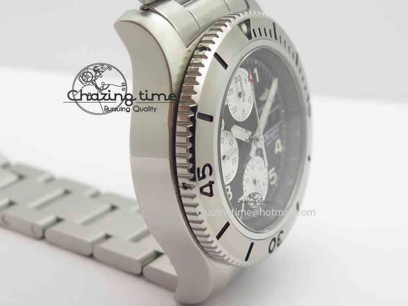 SuperOcean SteelFish SS Black Dial On SS Bracelet A7750