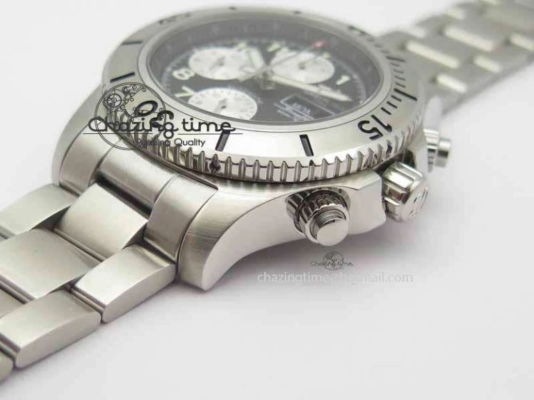 SuperOcean SteelFish SS Black Dial On SS Bracelet A7750