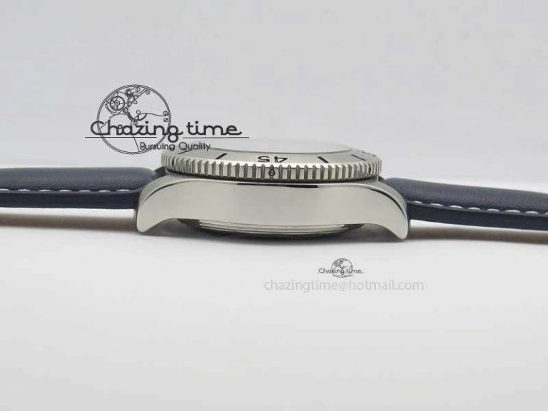 SuperOcean SteelFish SS Blue Dial On Blue Leather Strap A7750