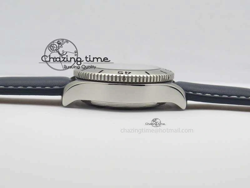 SuperOcean SteelFish SS Blue Dial On Blue Leather Strap A7750