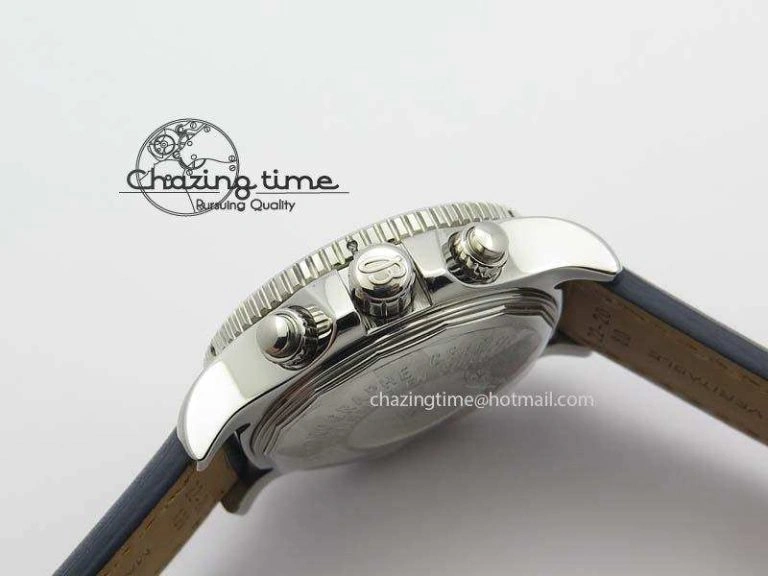 SuperOcean SteelFish SS Blue Dial On Blue Leather Strap A7750