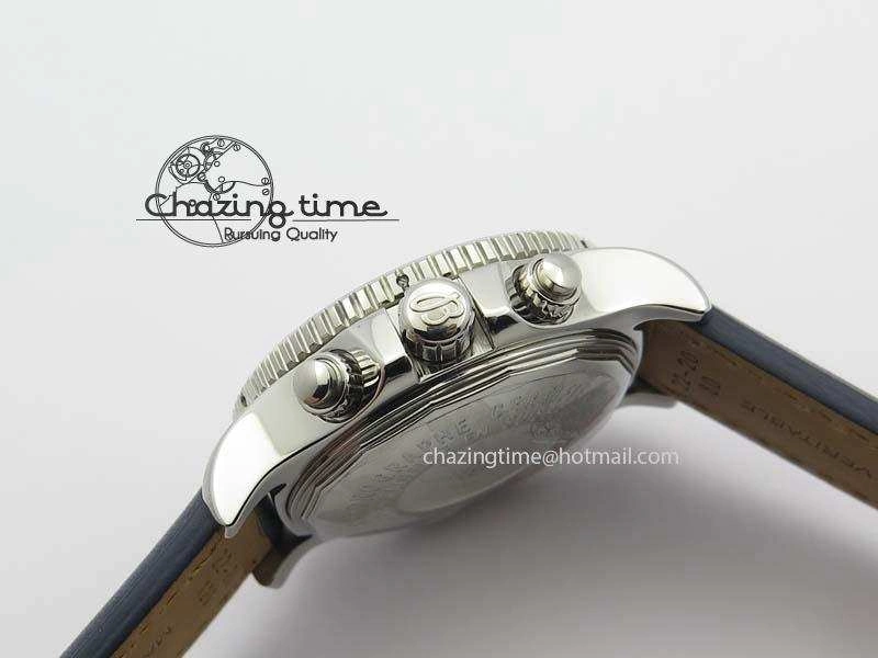 SuperOcean SteelFish SS Blue Dial On Blue Leather Strap A7750