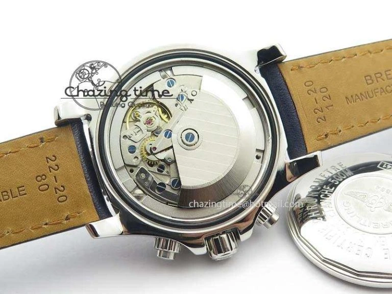 SuperOcean SteelFish SS Blue Dial On Blue Leather Strap A7750