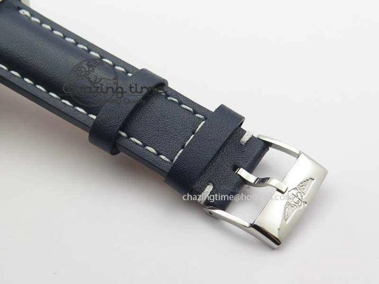 SuperOcean SteelFish SS Blue Dial On Blue Leather Strap A7750