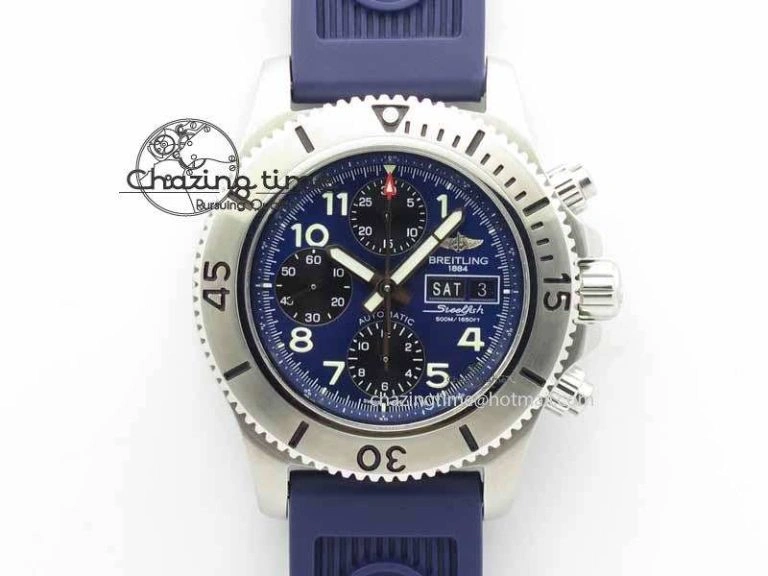 SuperOcean SteelFish SS Blue Dial On Blue Rubber Strap A7750