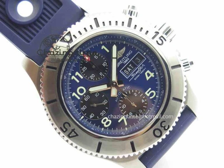 SuperOcean SteelFish SS Blue Dial On Blue Rubber Strap A7750
