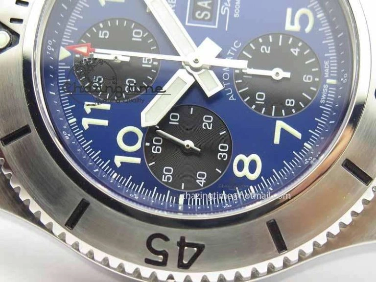 SuperOcean SteelFish SS Blue Dial On Blue Rubber Strap A7750