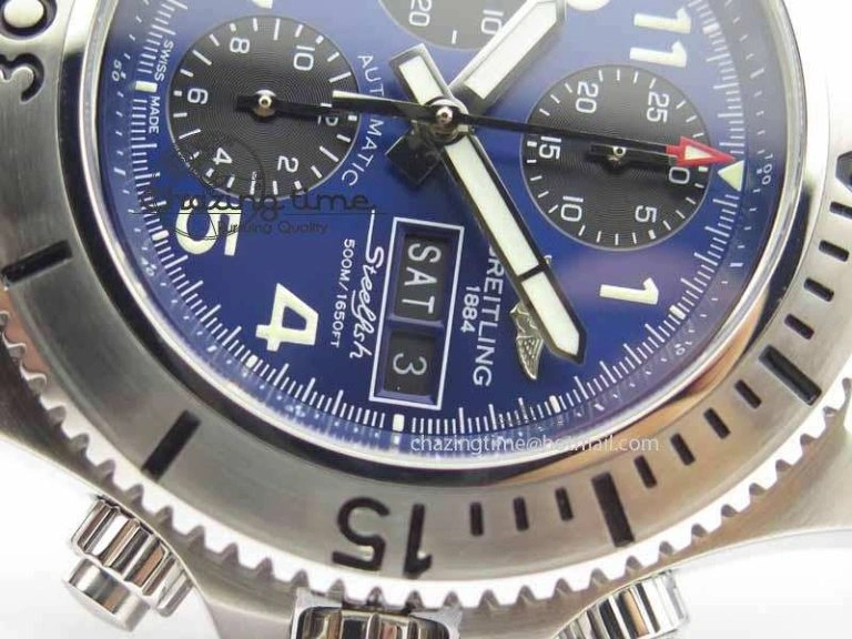 SuperOcean SteelFish SS Blue Dial On Blue Rubber Strap A7750