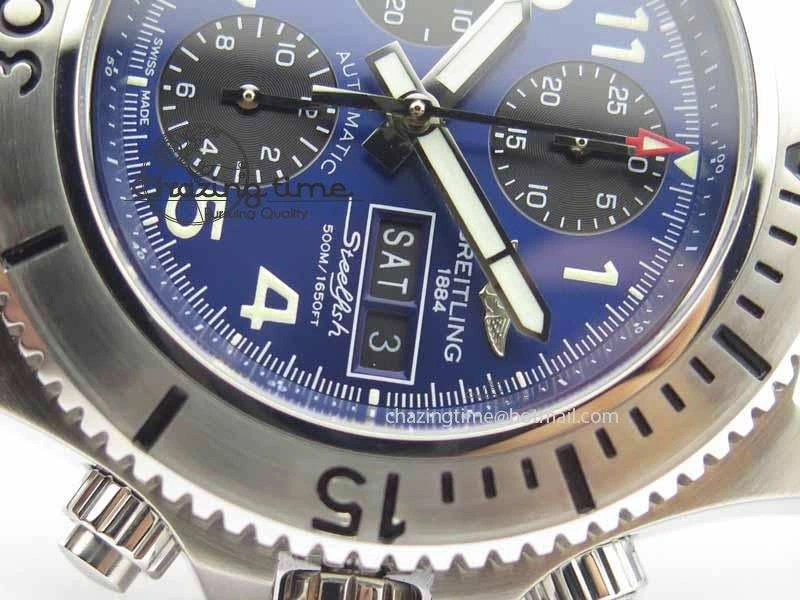 SuperOcean SteelFish SS Blue Dial On Blue Rubber Strap A7750
