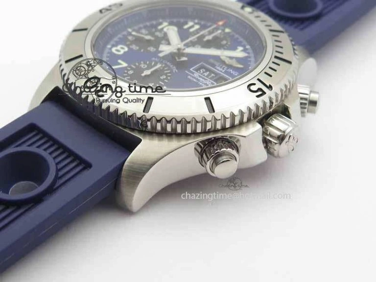 SuperOcean SteelFish SS Blue Dial On Blue Rubber Strap A7750