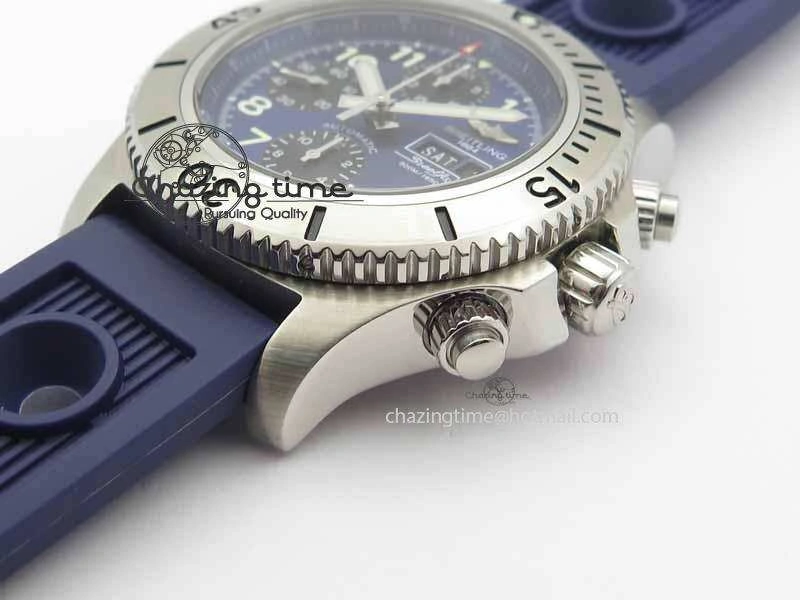 SuperOcean SteelFish SS Blue Dial On Blue Rubber Strap A7750