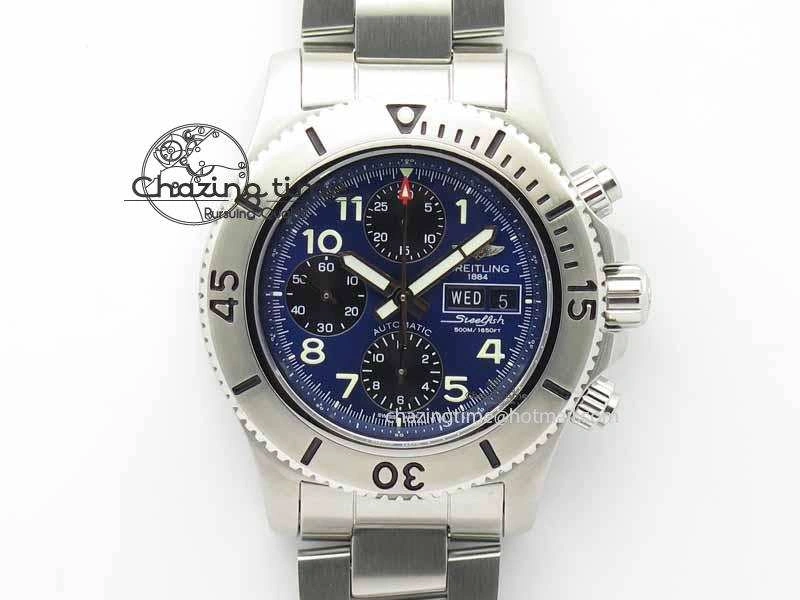 SuperOcean SteelFish SS Blue Dial On SS Bracelet A7750