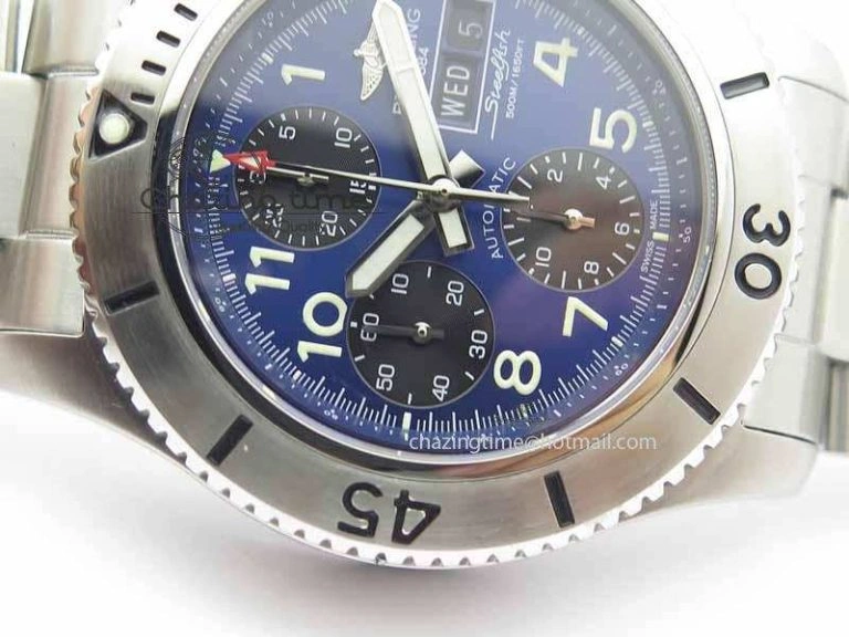 SuperOcean SteelFish SS Blue Dial On SS Bracelet A7750