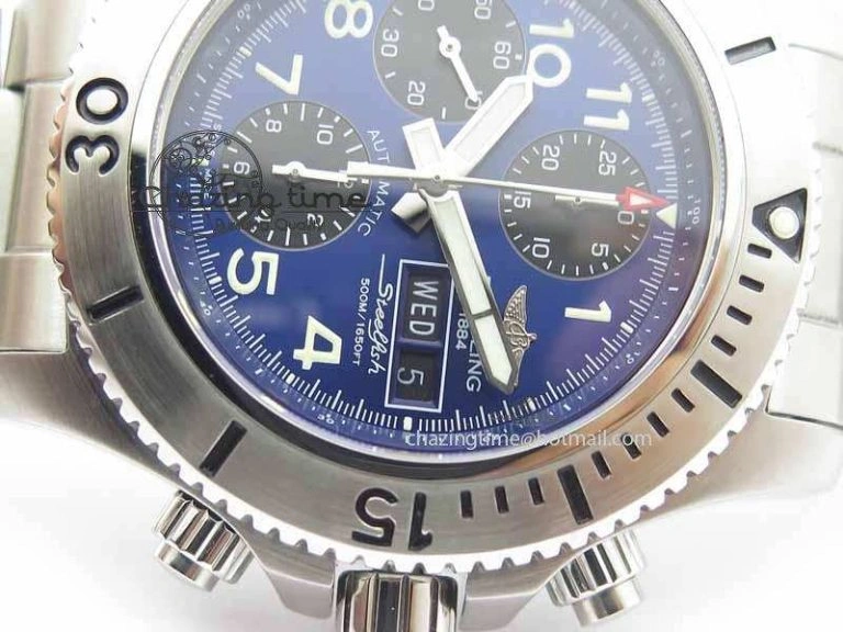 SuperOcean SteelFish SS Blue Dial On SS Bracelet A7750