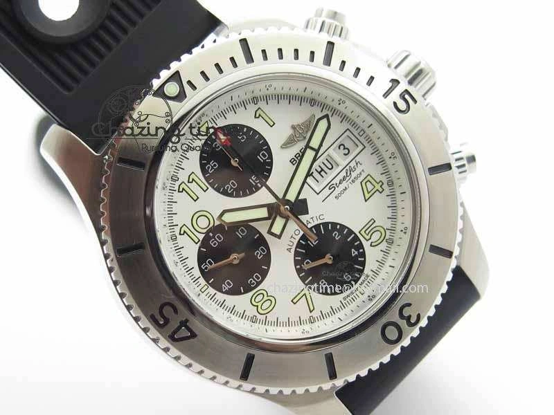 SuperOcean SteelFish SS White Dial On Black Rubber Strap A7750