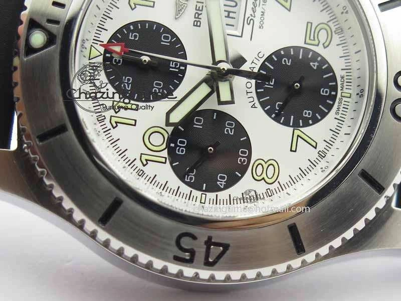 SuperOcean SteelFish SS White Dial On Black Rubber Strap A7750