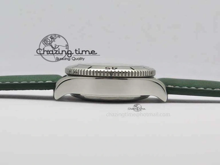 SuperOcean SteelFish SS White Dial On Green Leather Strap A7750
