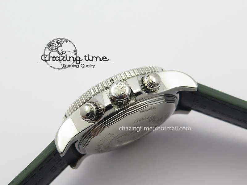 SuperOcean SteelFish SS White Dial On Green Leather Strap A7750