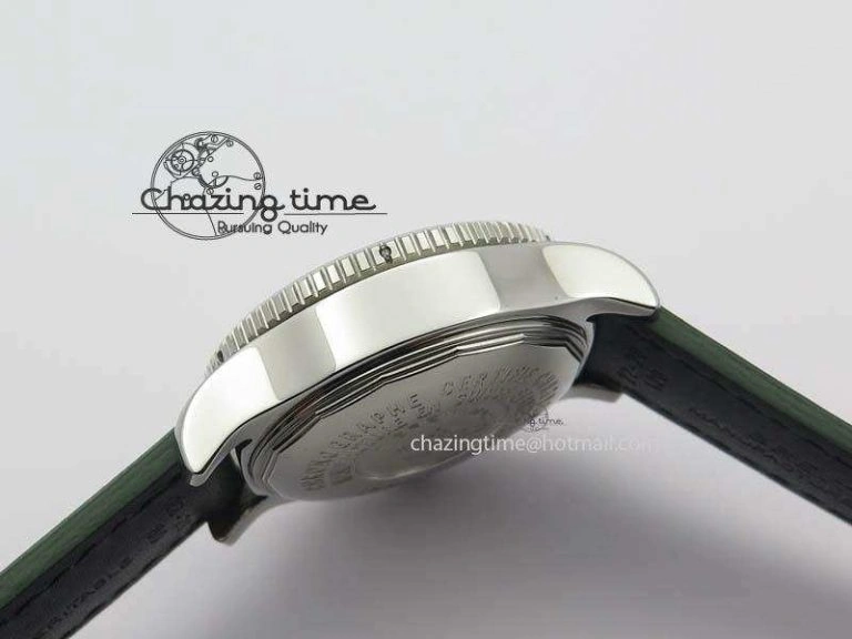 SuperOcean SteelFish SS White Dial On Green Leather Strap A7750