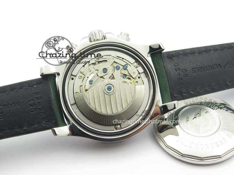 SuperOcean SteelFish SS White Dial On Green Leather Strap A7750