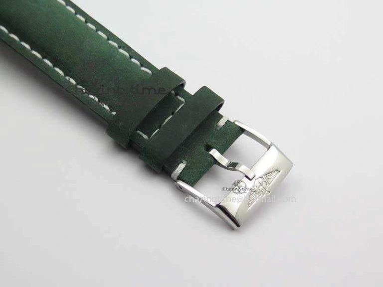 SuperOcean SteelFish SS White Dial On Green Leather Strap A7750