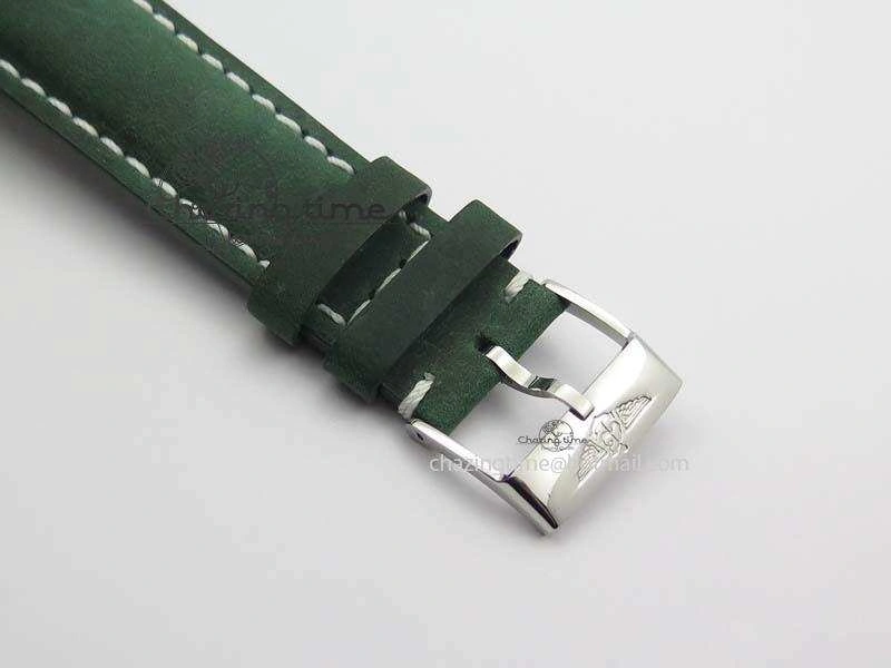 SuperOcean SteelFish SS White Dial On Green Leather Strap A7750