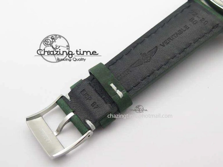 SuperOcean SteelFish SS White Dial On Green Leather Strap A7750