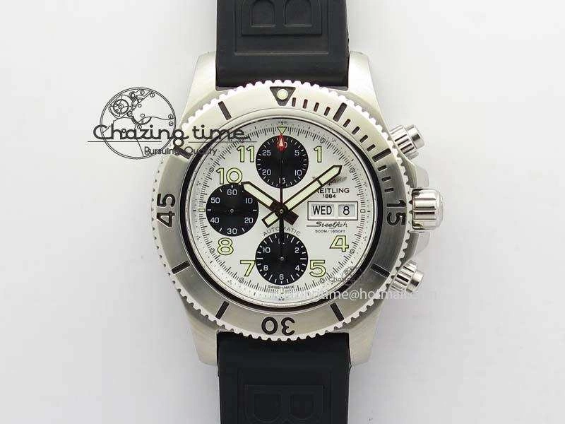 SuperOcean SteelFish SS White Dial On Rubber Strap A7750