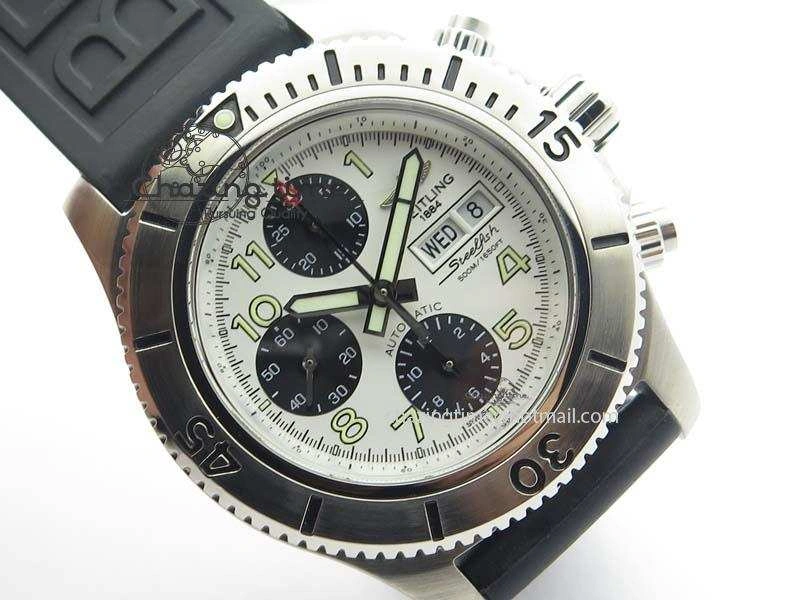SuperOcean SteelFish SS White Dial On Rubber Strap A7750