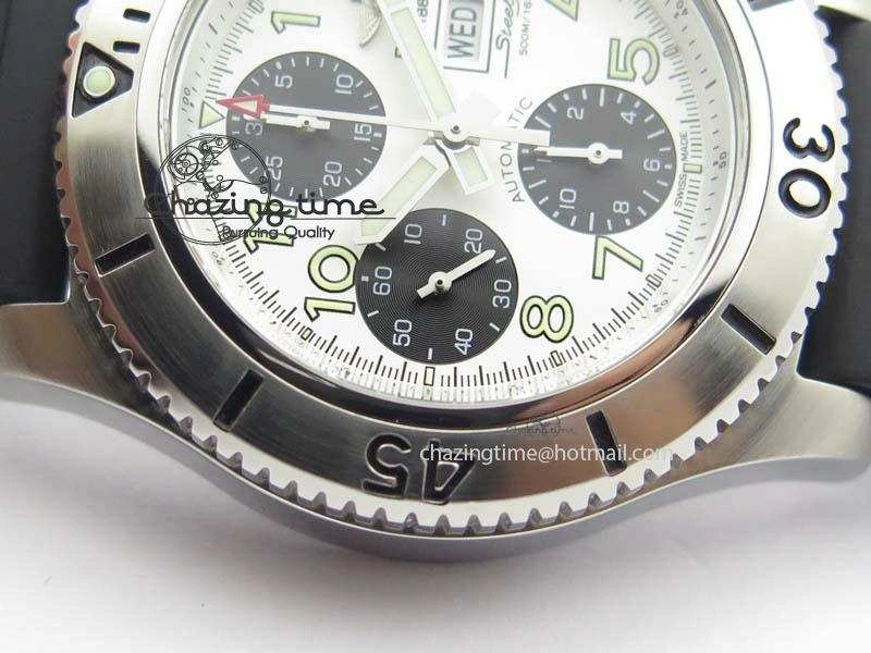 SuperOcean SteelFish SS White Dial On Rubber Strap A7750