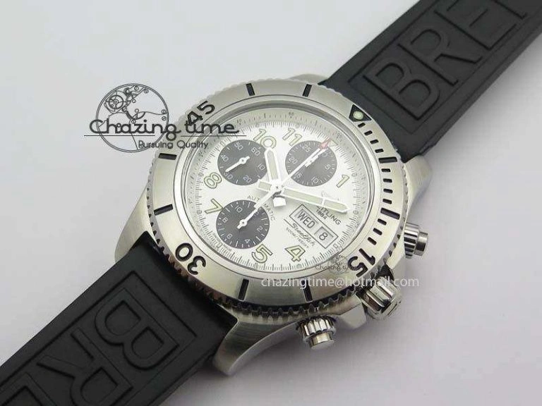 SuperOcean SteelFish SS White Dial On Rubber Strap A7750