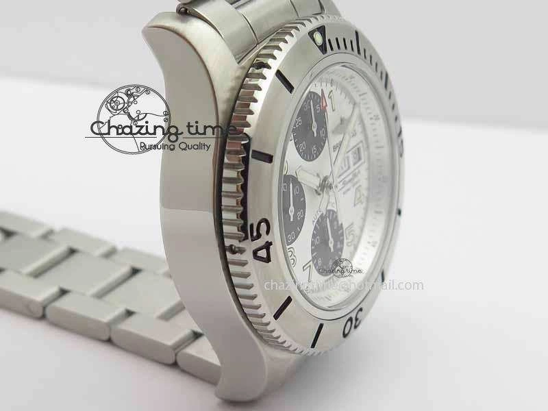 SuperOcean SteelFish SS White Dial On SS Bracelet A7750