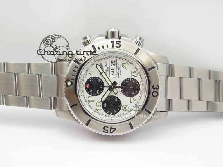 SuperOcean SteelFish SS White Dial On SS Bracelet A7750