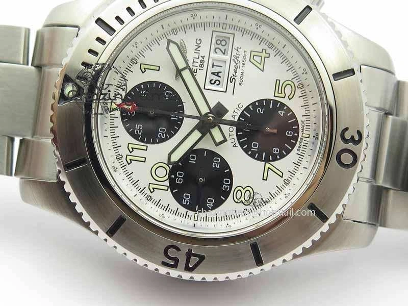 SuperOcean SteelFish SS White Dial On SS Bracelet A7750