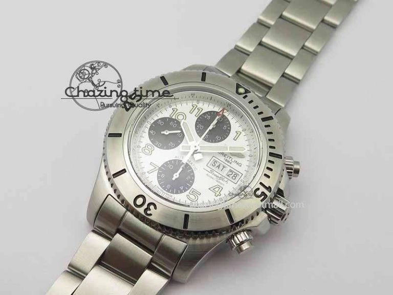 SuperOcean SteelFish SS White Dial On SS Bracelet A7750